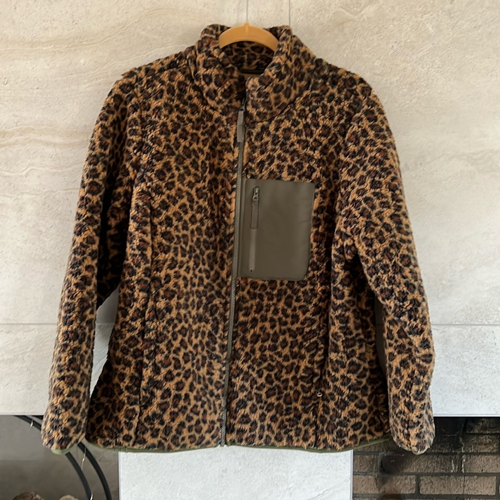 Leopard Print Fleece Jacket